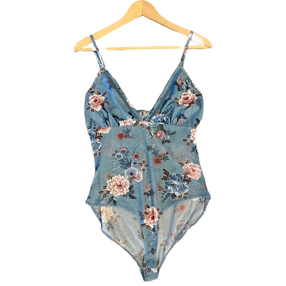 Charlotte Russe Tops - LAST CALL (Donating Soon) 
[Charlotte Russe] Sheer Floral Bodysuit